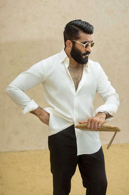 White Irish Linen Shirt