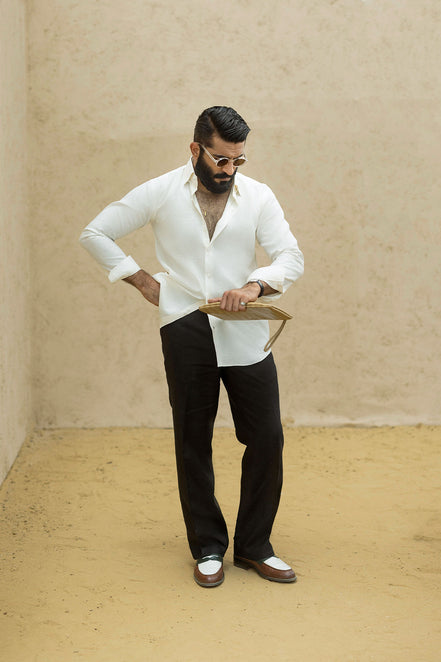 White Irish Linen Shirt