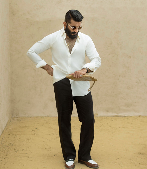 White Irish Linen Shirt