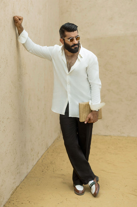 White Irish Linen Shirt
