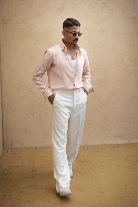 Pink Irish Linen Shirt