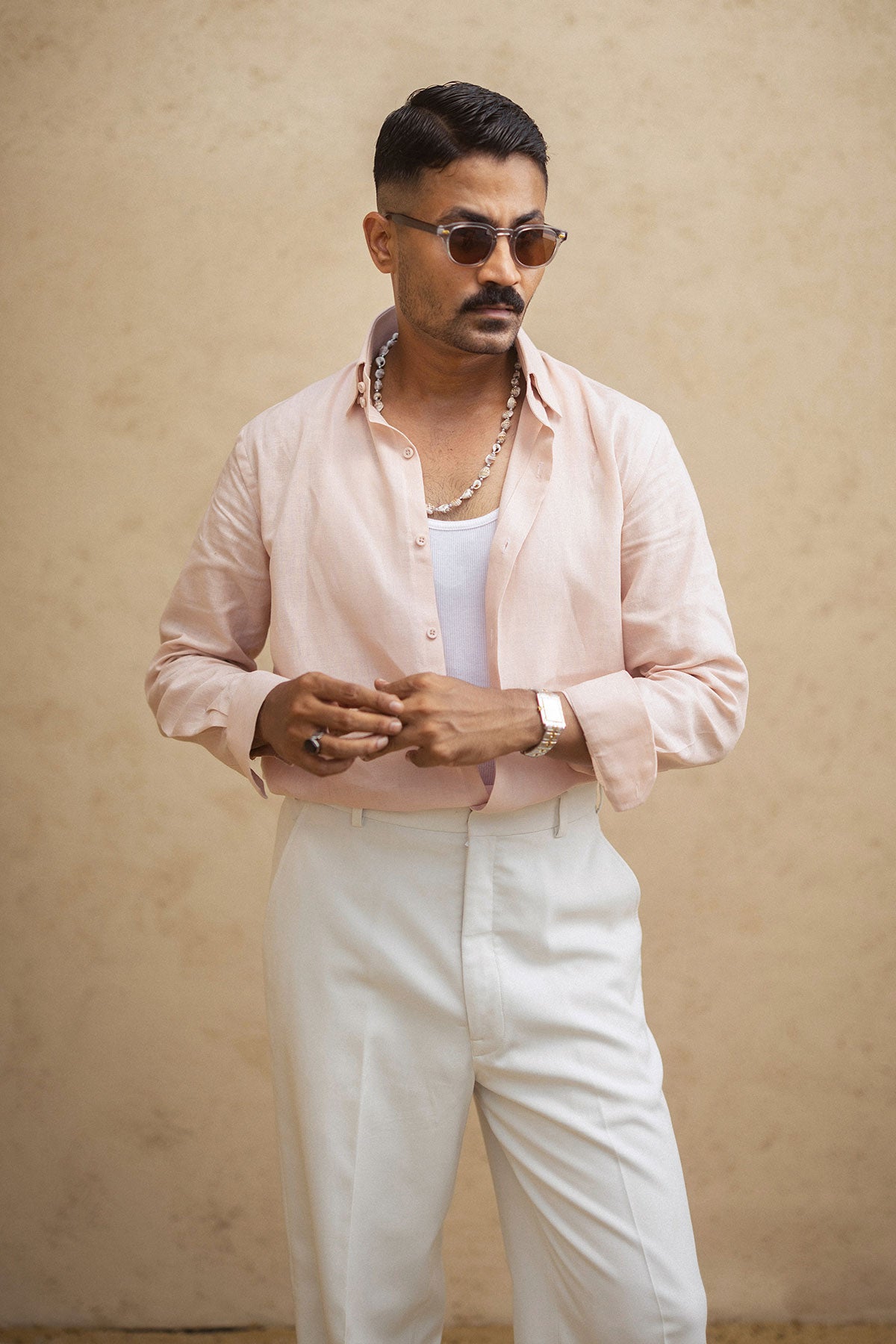 Pink Irish Linen Shirt