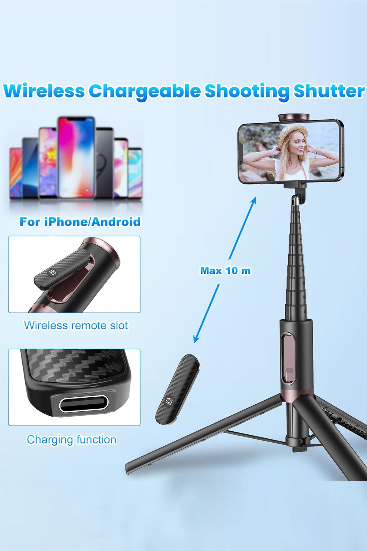 Tripod Selfie Stick Black